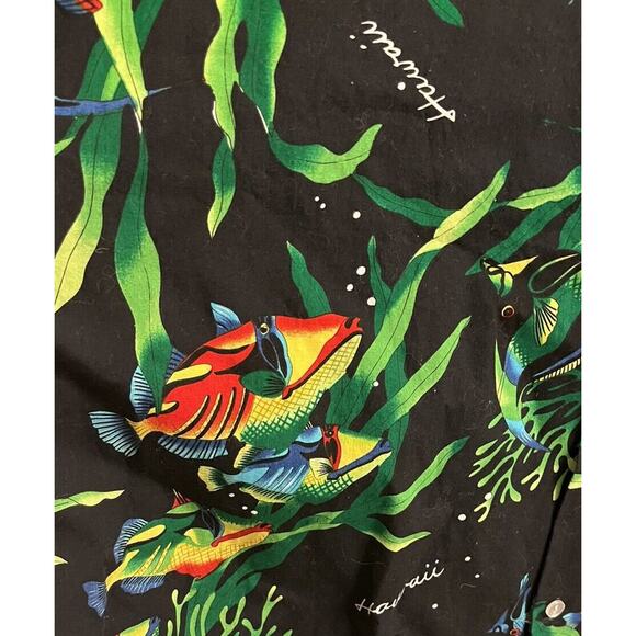 Made in Hawaii Size XXL Ocean Fish Print USA Hawaiian Button T-Shirt Colorful‎ - Picture 6 of 6